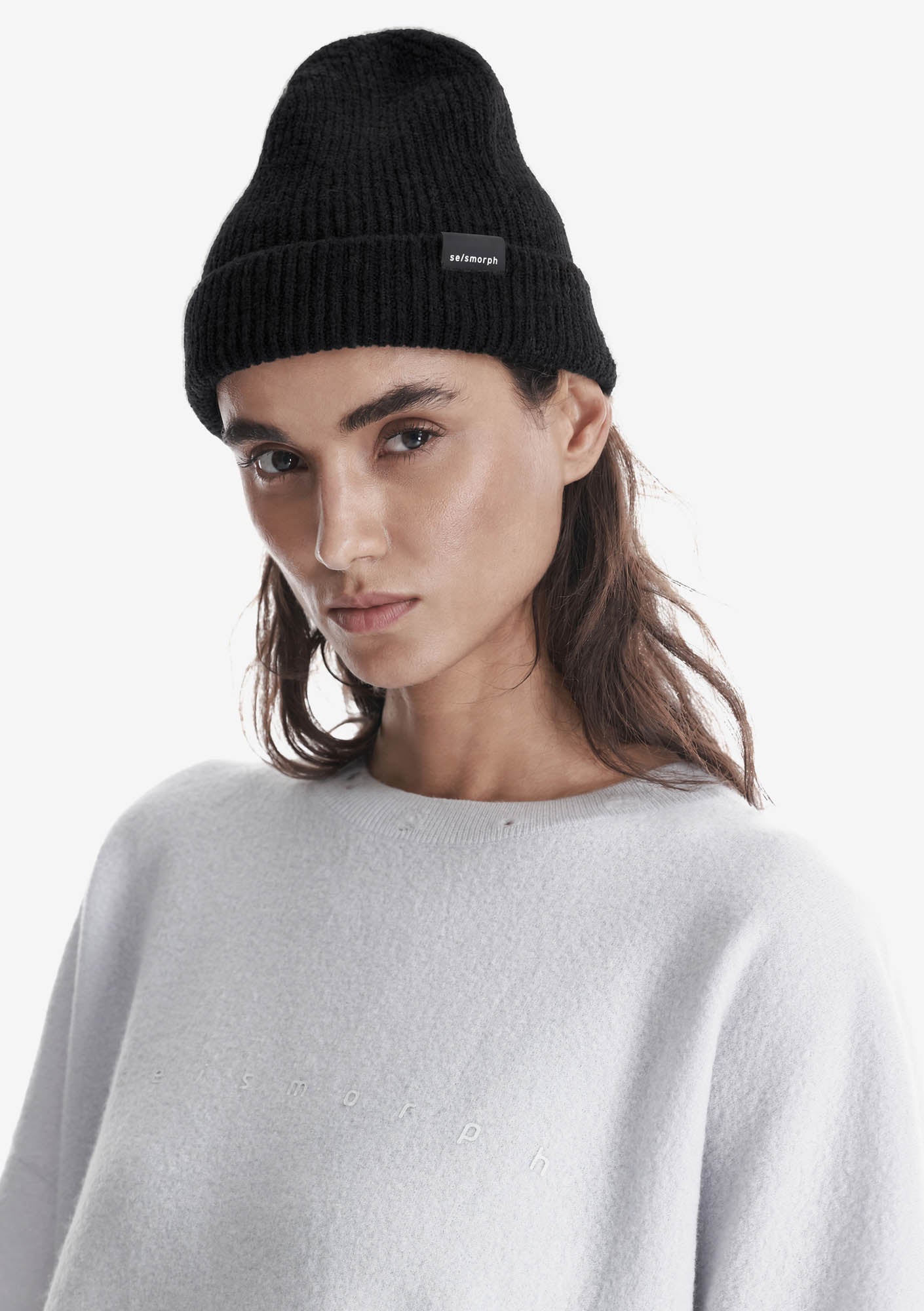 Bonnet en maille côtelée Pu116