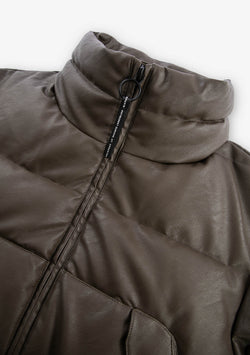 NARWARU Faux Leather Puffer Qw543