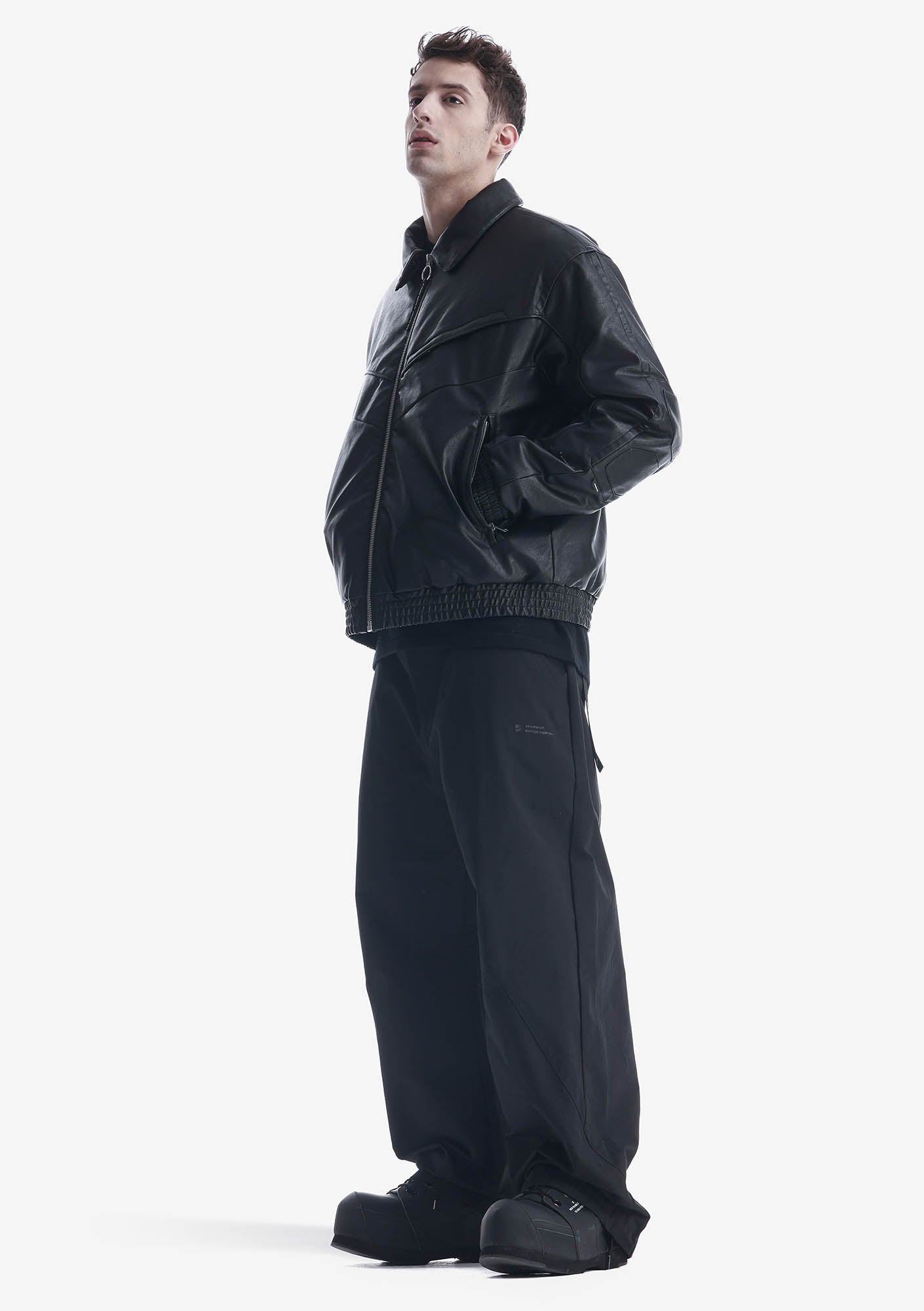 VINT Blouson Bombardier en Similicuir Qm548