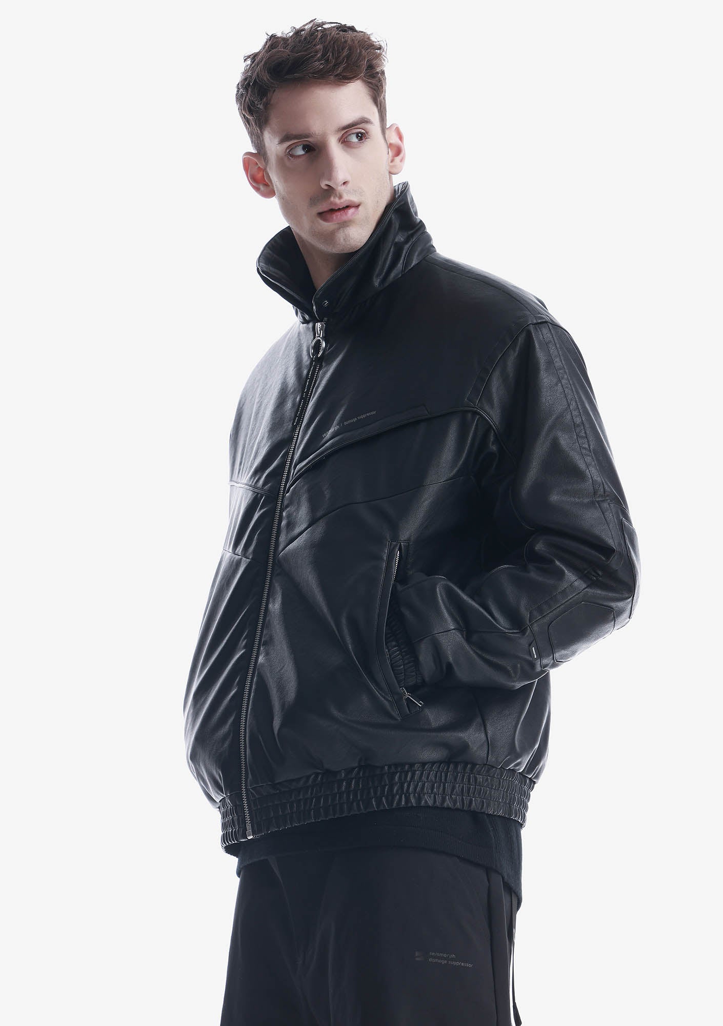 VINT Blouson Bombardier en Similicuir Qm548