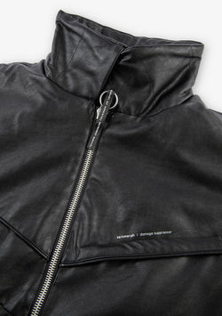 VINT Faux Leather Bomber Jacket Qm548