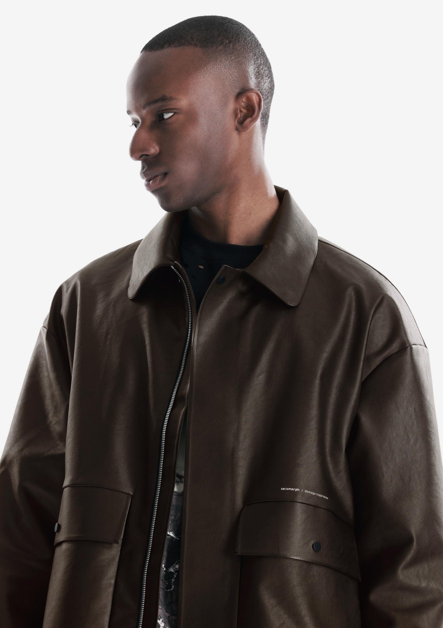 RUANG Faux Leather Jacket Qm566