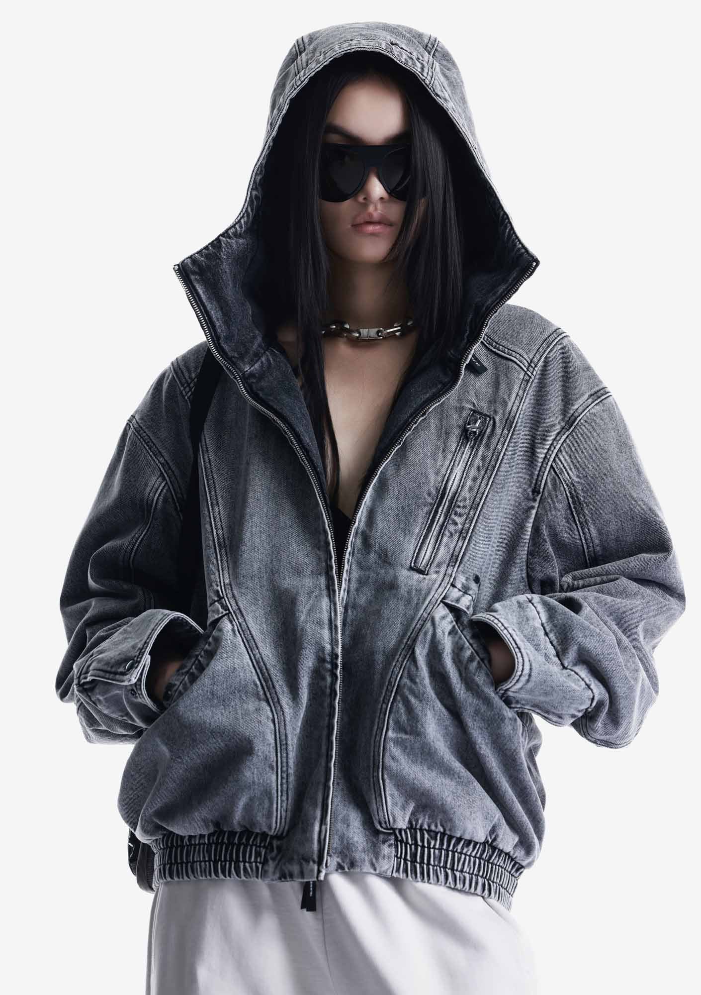 AUXIN Padded Denim Jacket Qu587