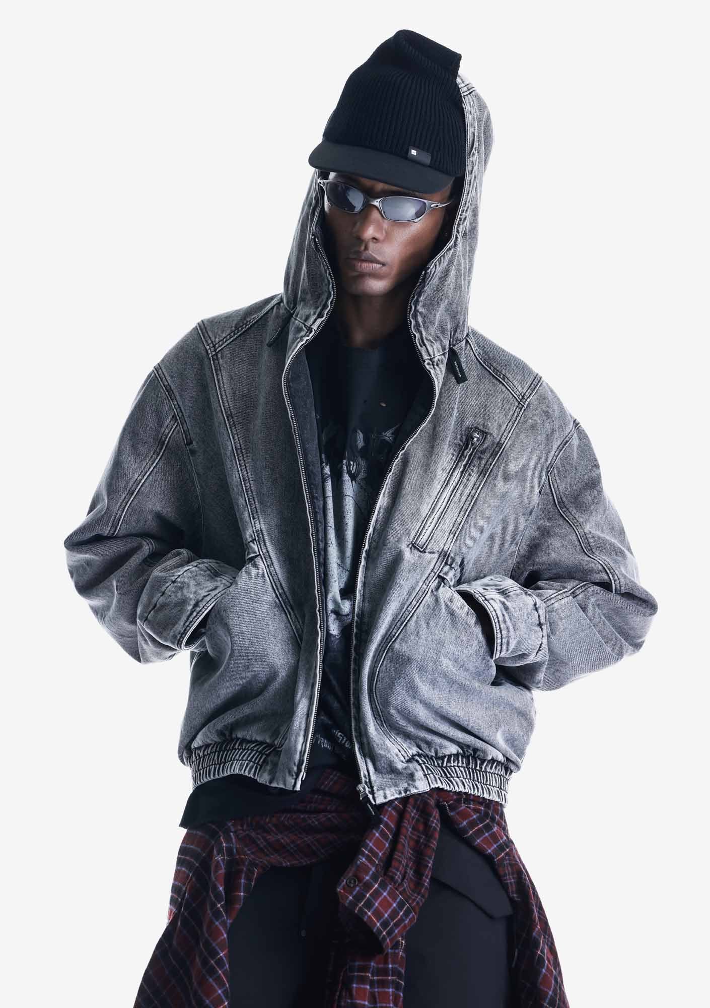 AUXIN Padded Denim Jacket Qu587