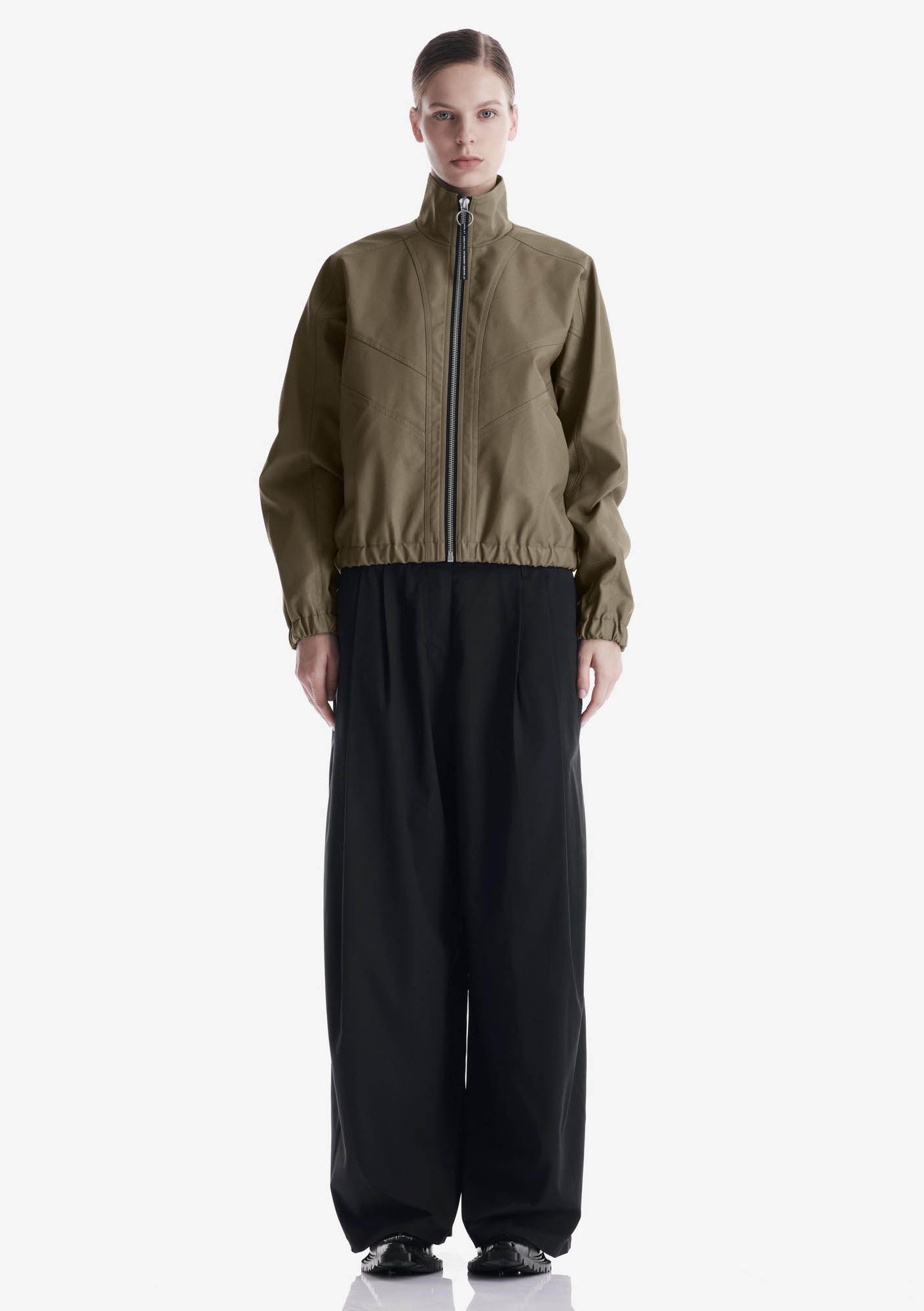 RUANG Faux Leather Bomber Jacket
