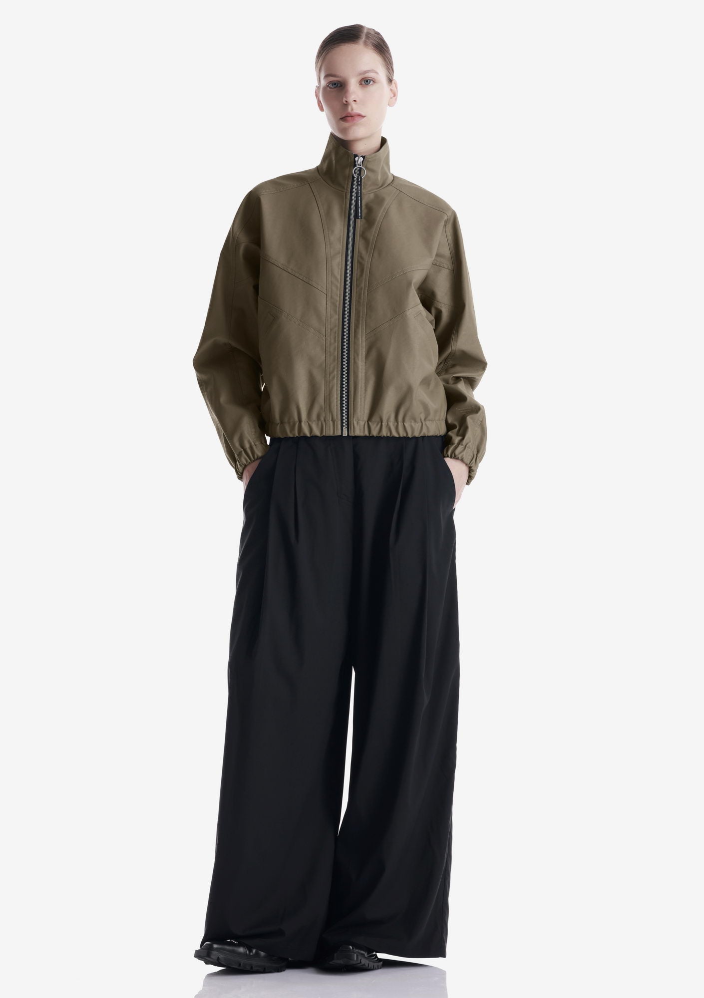 RUANG Faux Leather Bomber Jacket Qw519