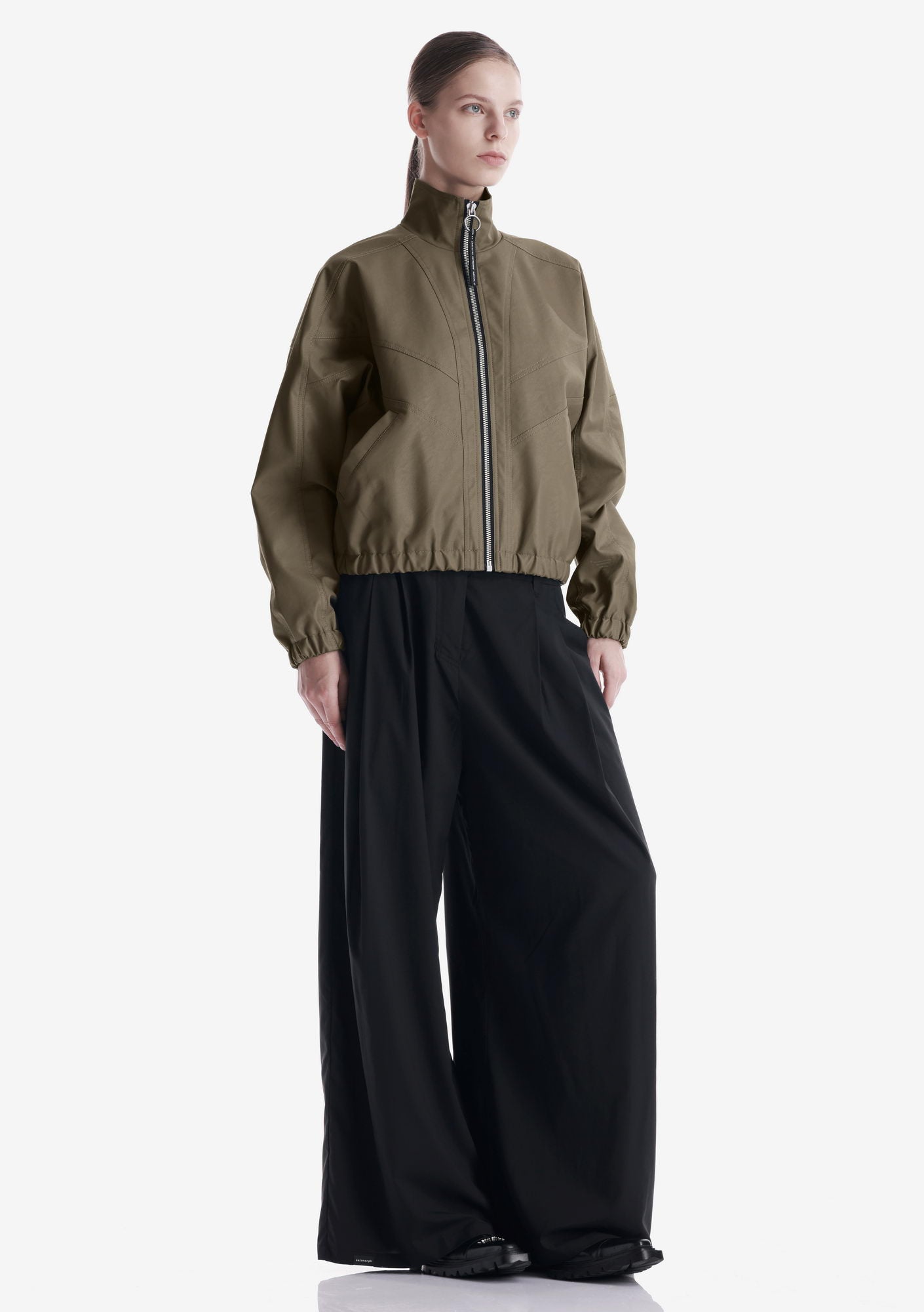 RUANG Faux Leather Bomber Jacket