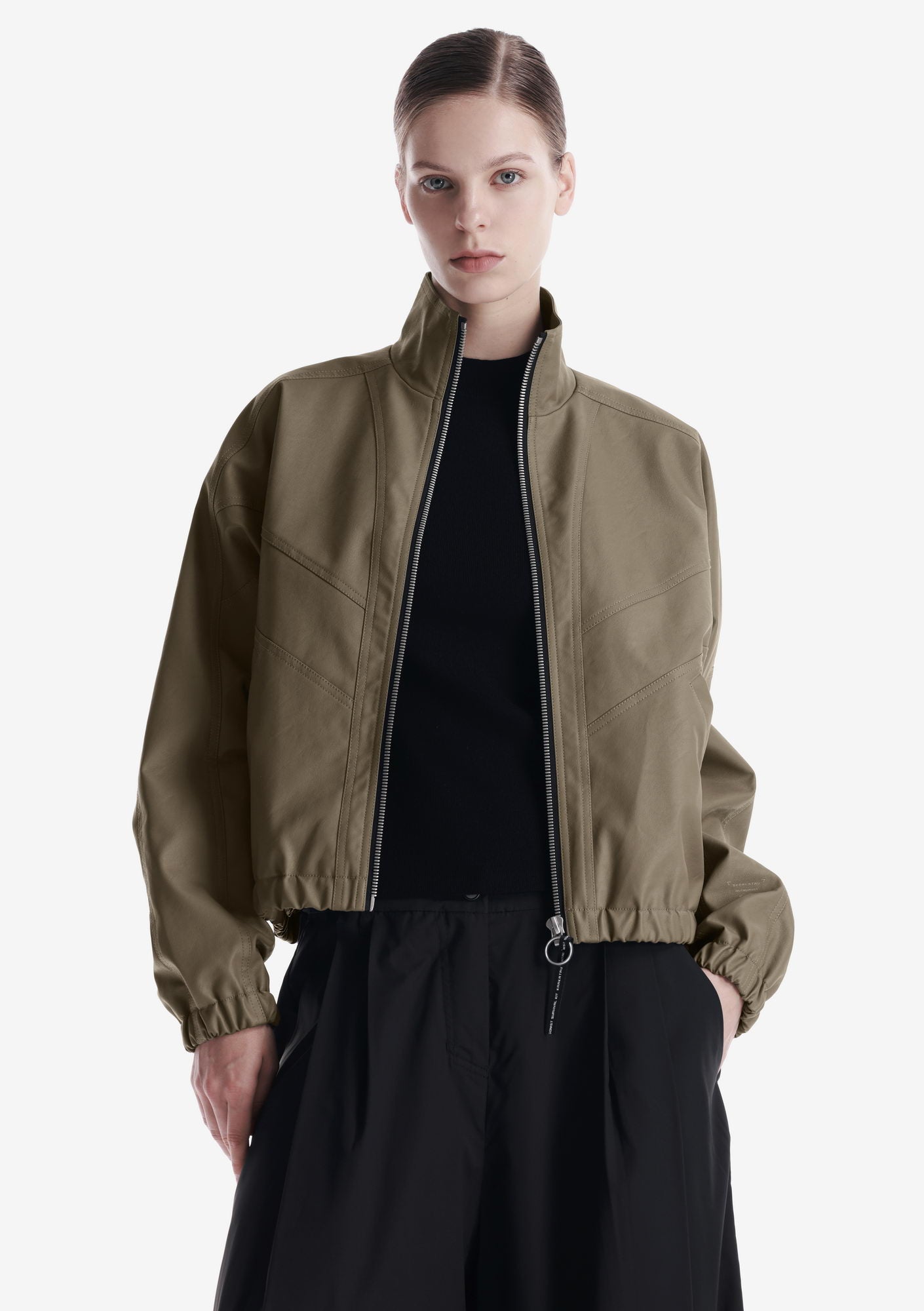RUANG Faux Leather Bomber Jacket