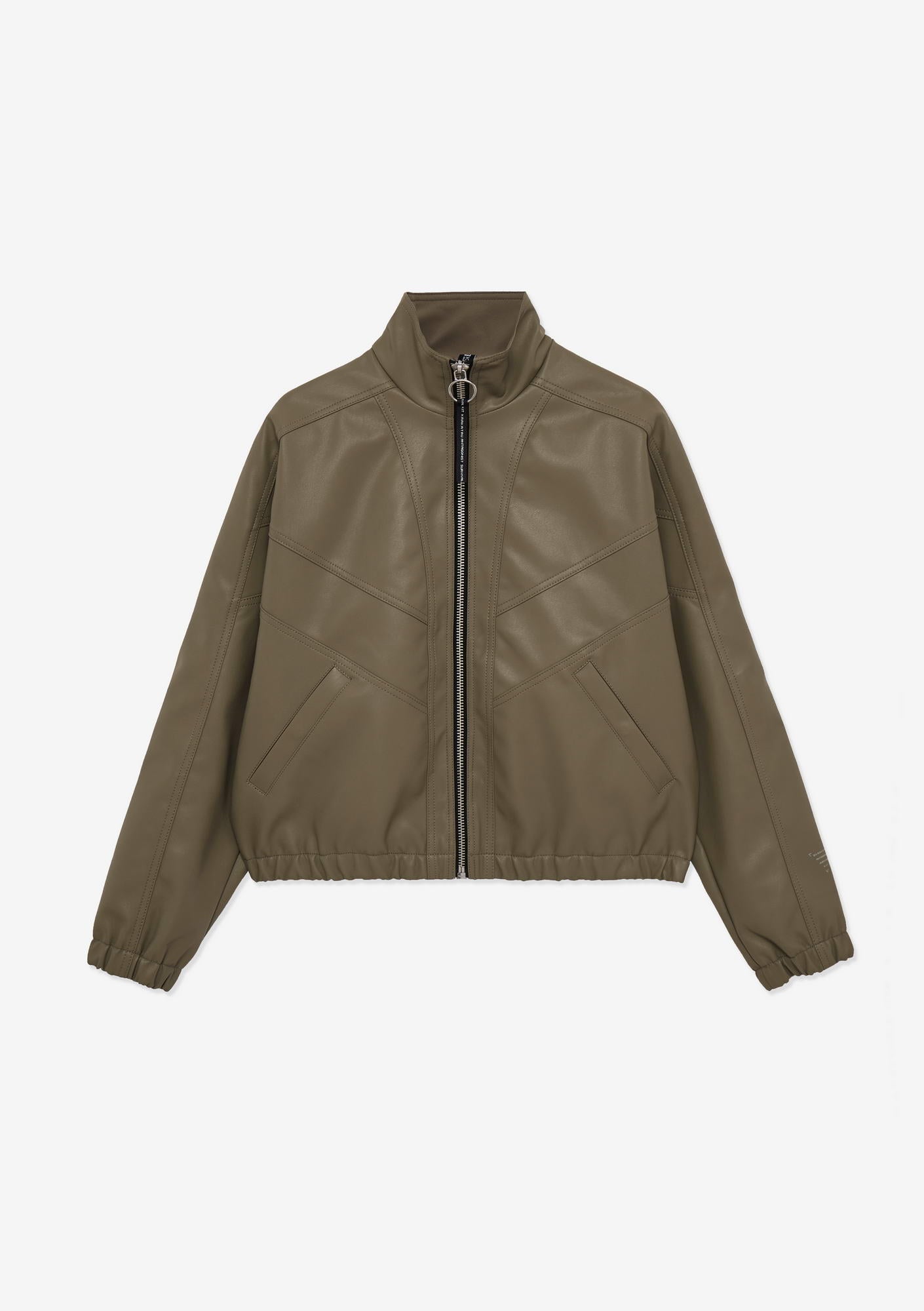 RUANG Faux Leather Bomber Jacket Qw519
