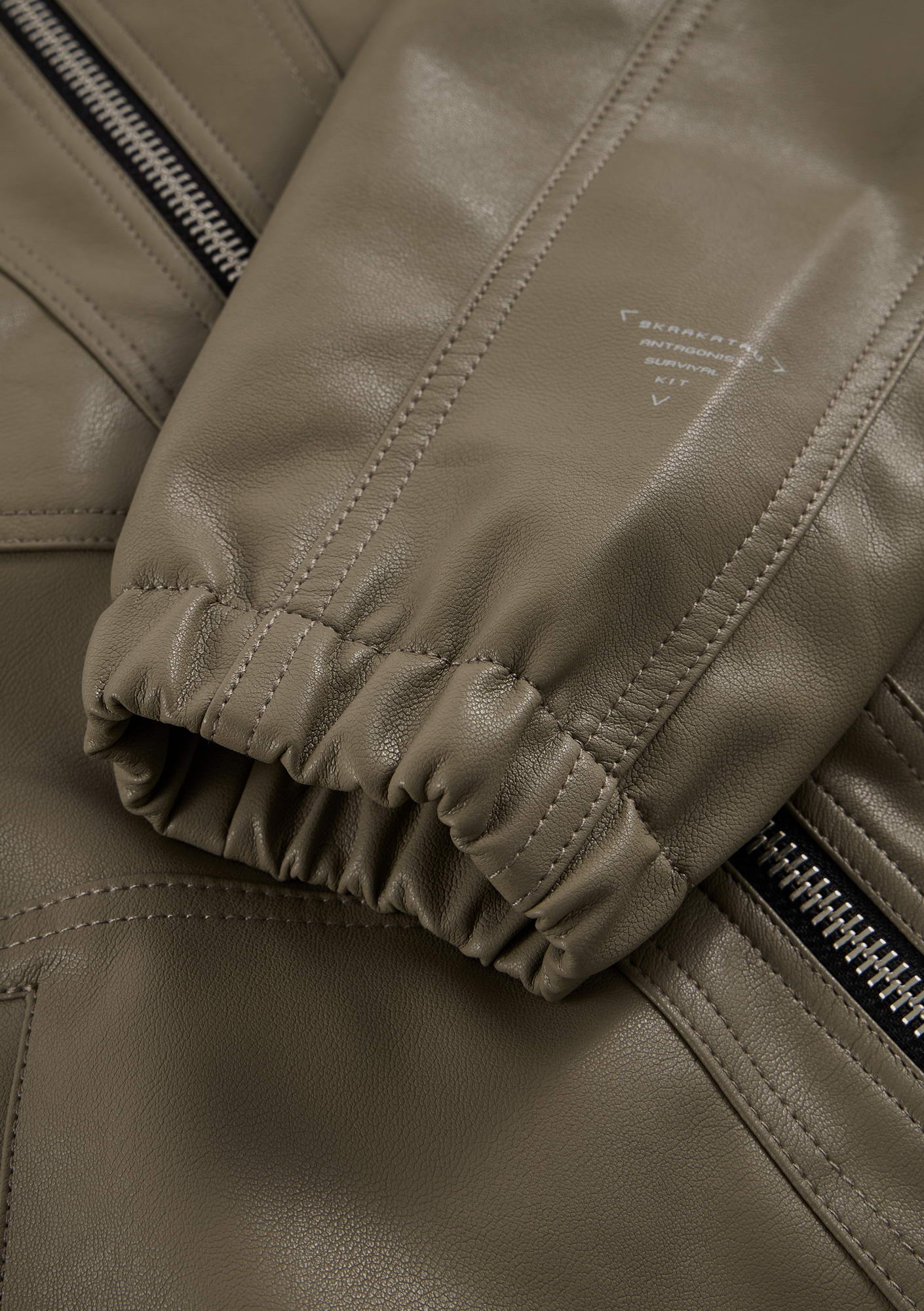 RUANG Faux Leather Bomber Jacket Qw519