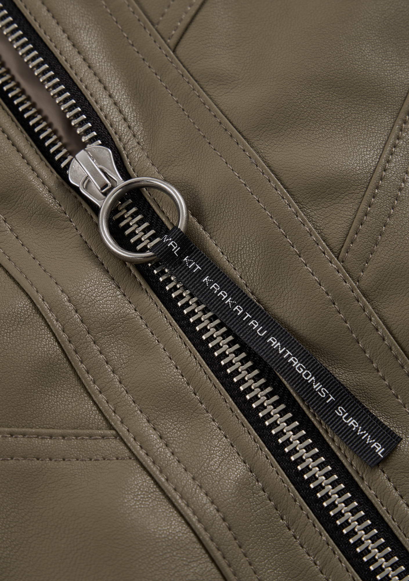 RUANG Faux Leather Bomber Jacket Qw519
