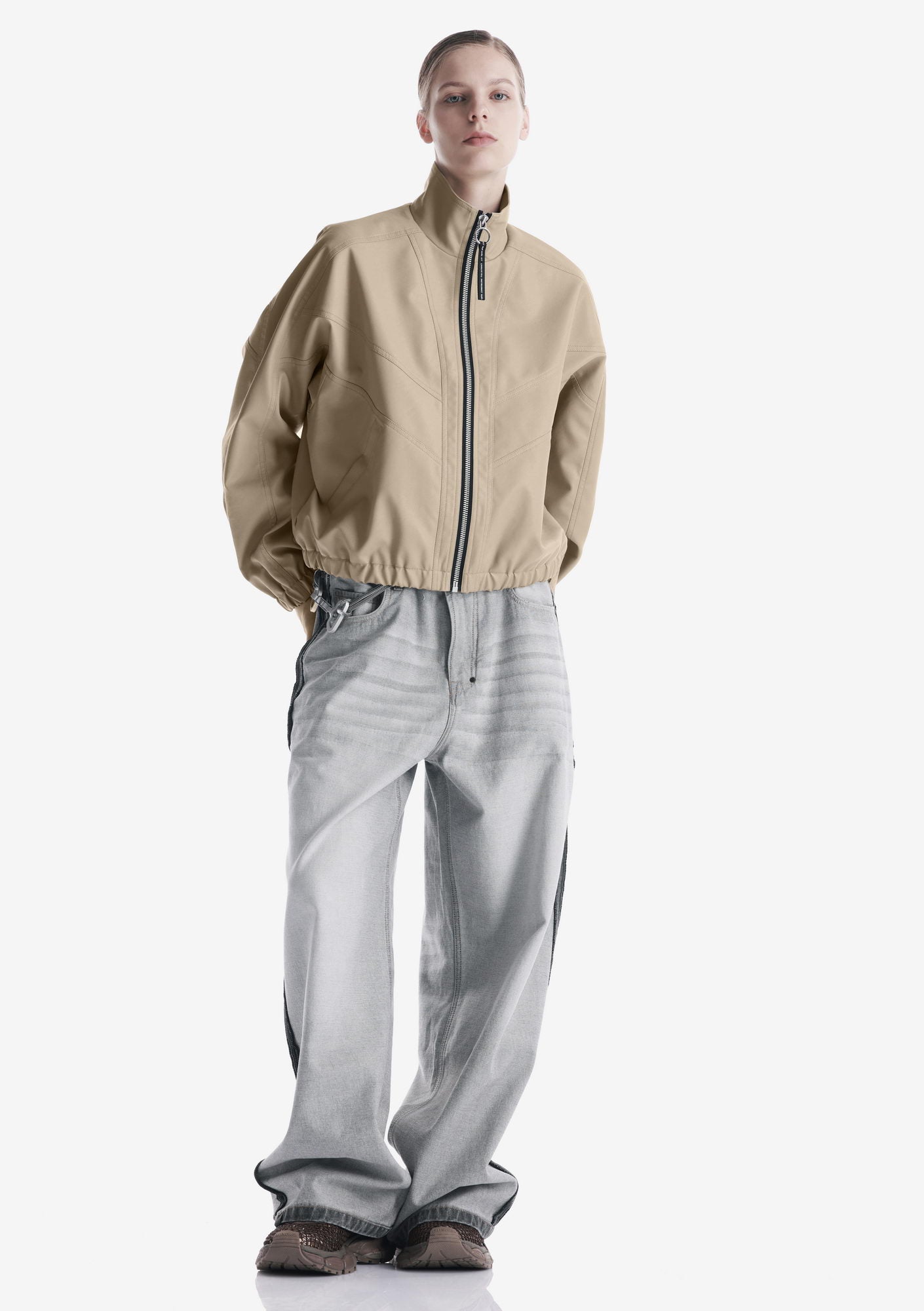 RUANG Faux Leather Bomber Jacket
