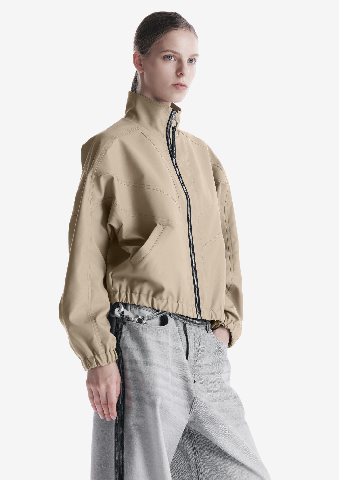 RUANG Faux Leather Bomber Jacket Qw519