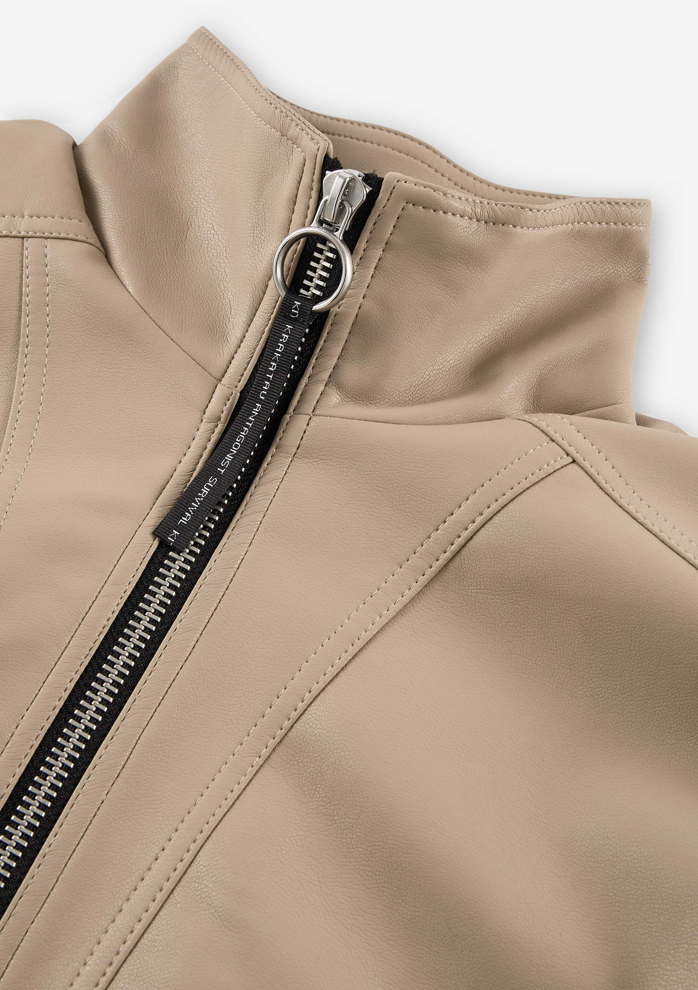 RUANG Faux Leather Bomber Jacket Qw519