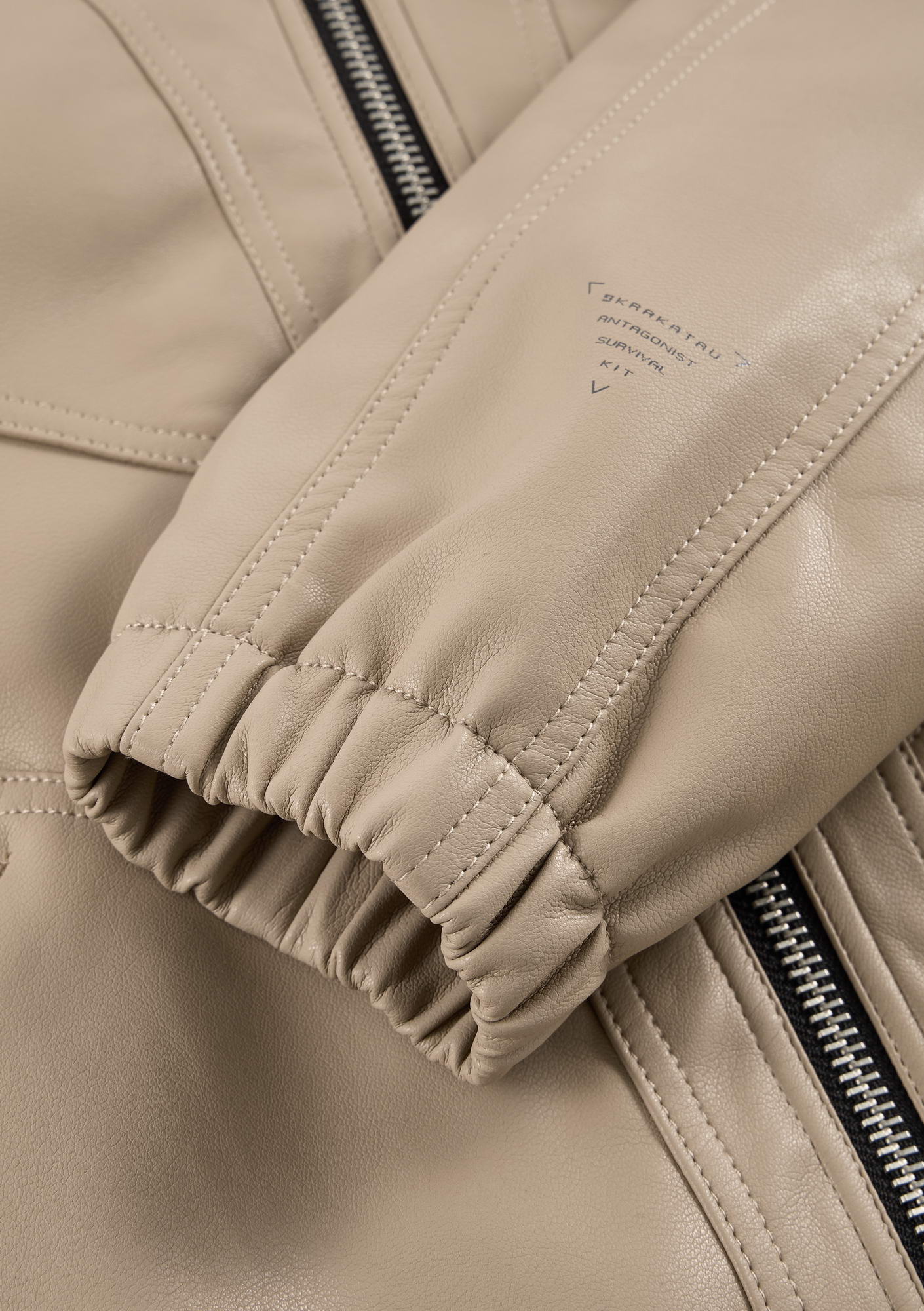 RUANG Faux Leather Bomber Jacket Qw519