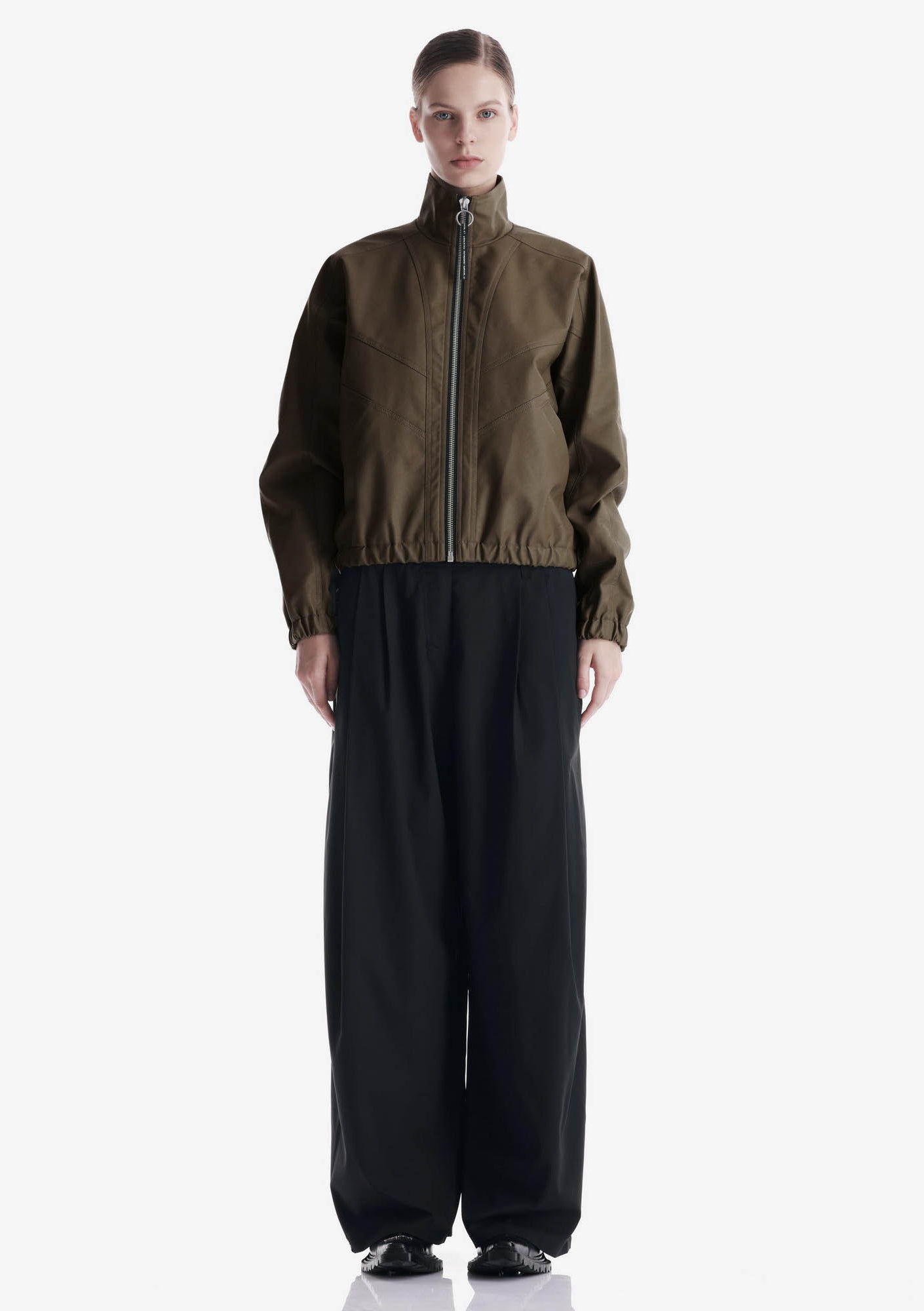 RUANG Faux Leather Bomber Jacket