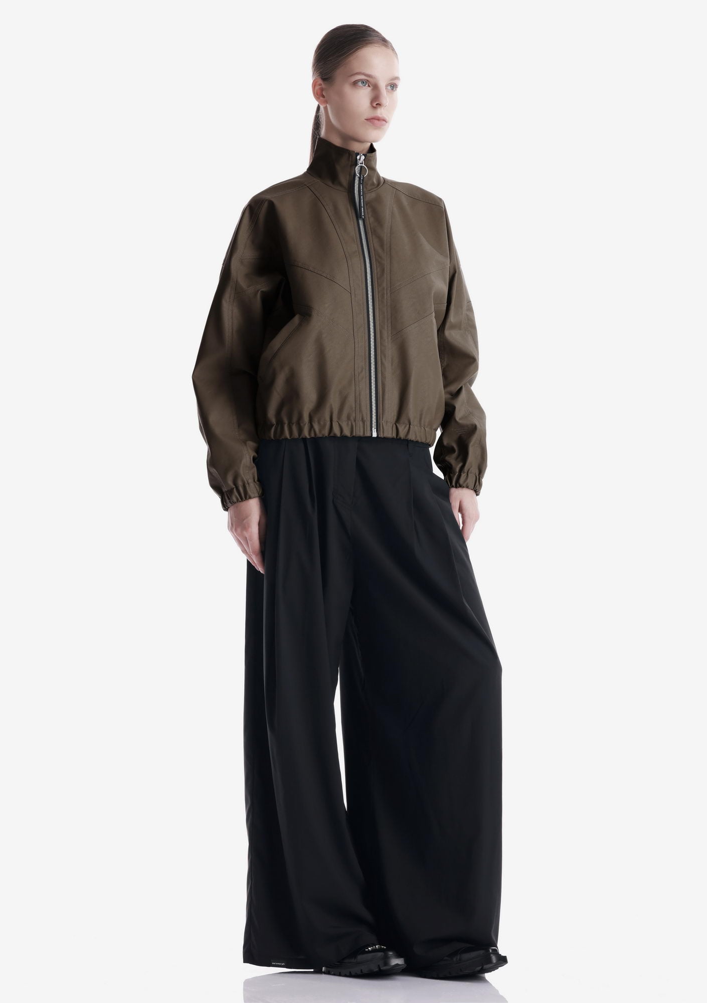 RUANG Faux Leather Bomber Jacket