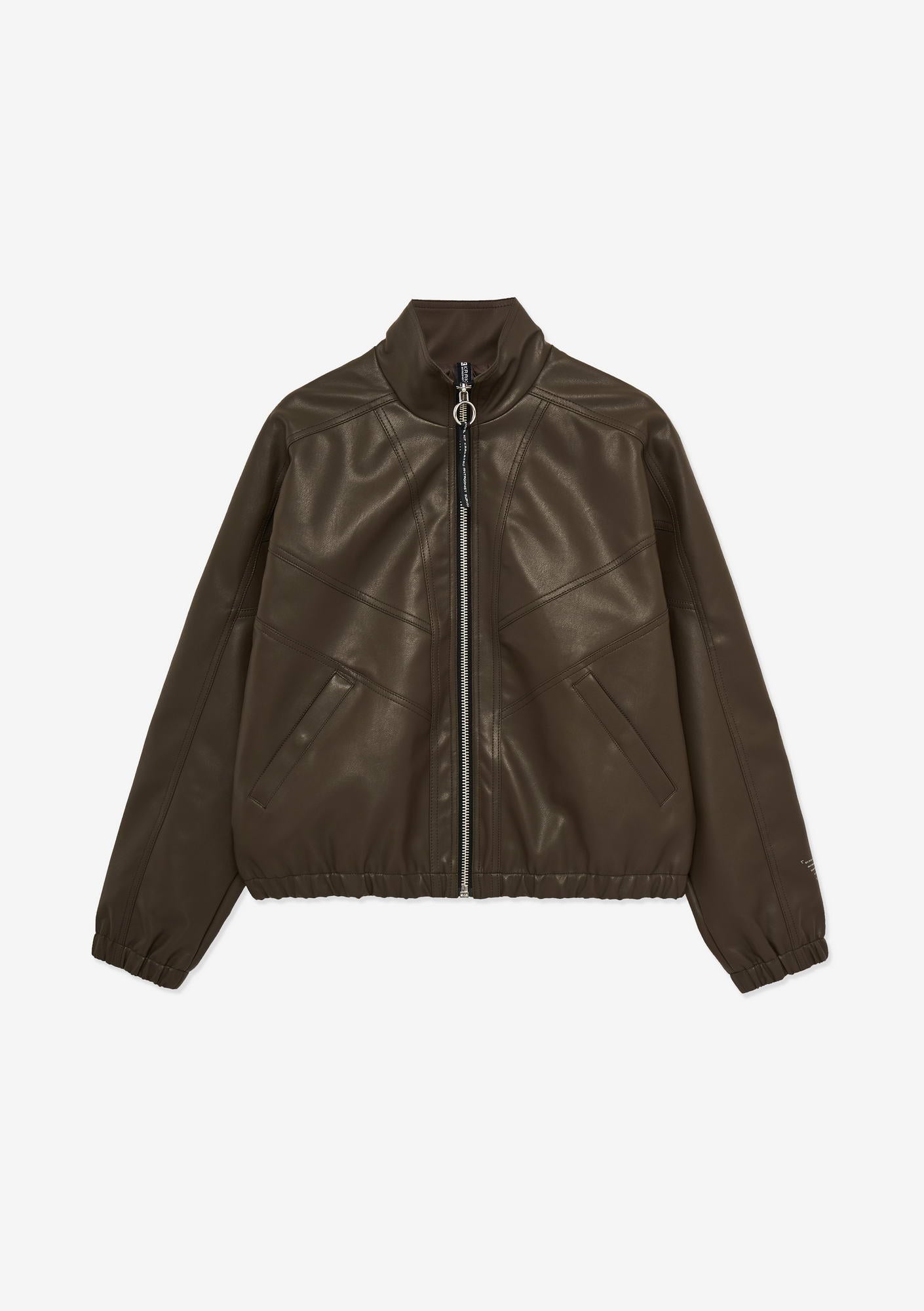 RUANG Faux Leather Bomber Jacket Qw519