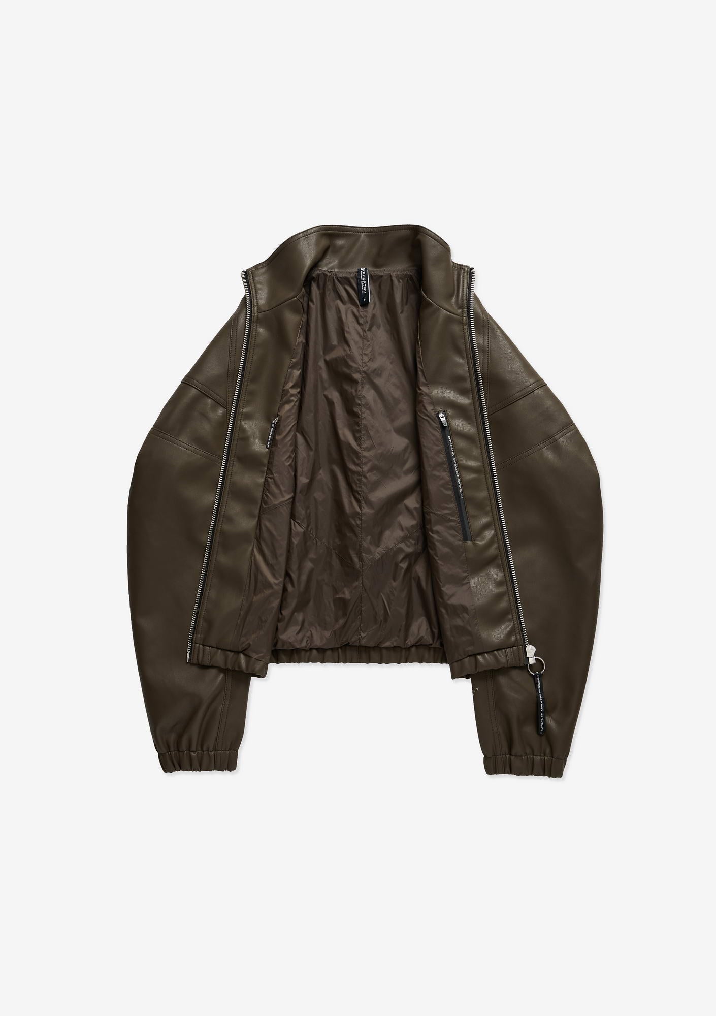 RUANG Faux Leather Bomber Jacket Qw519