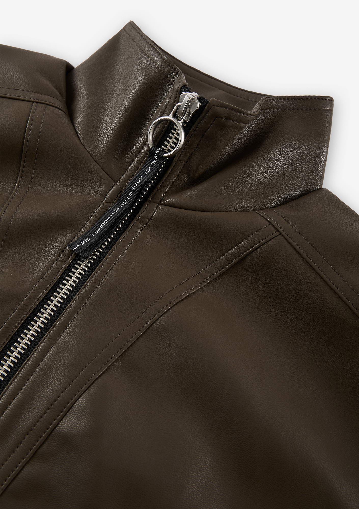 RUANG Faux Leather Bomber Jacket Qw519