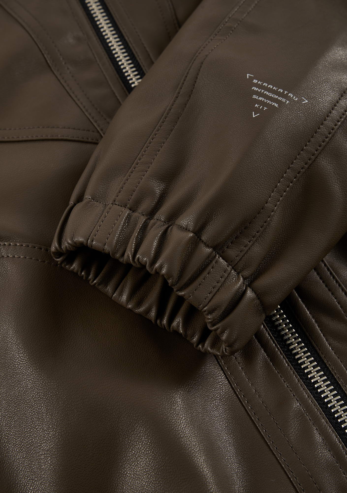 RUANG Faux Leather Bomber Jacket Qw519