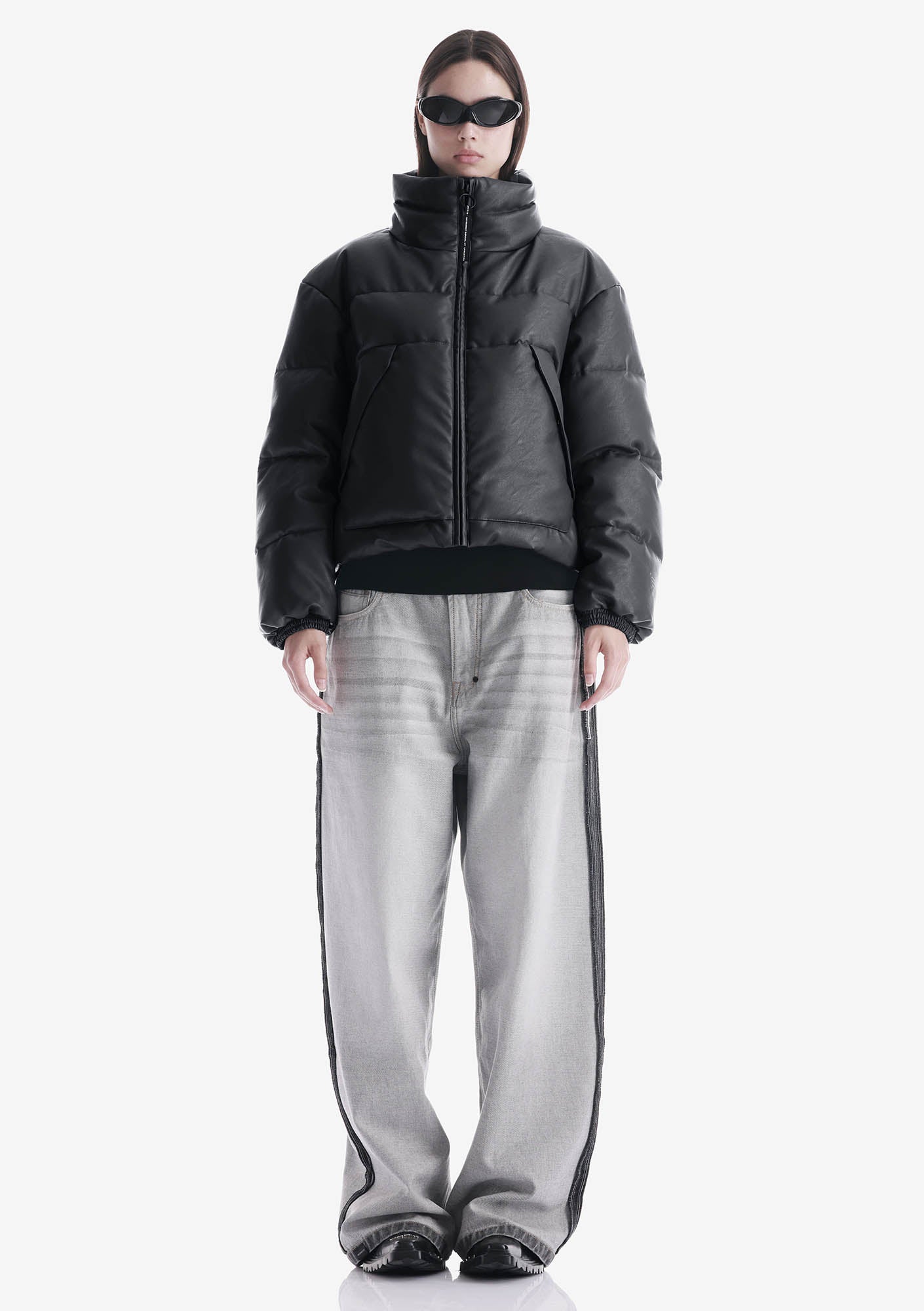 NARWARU Doudoune en Similicuir