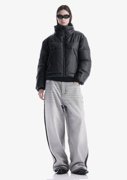 NARWARU Faux Leather Puffer Qw543