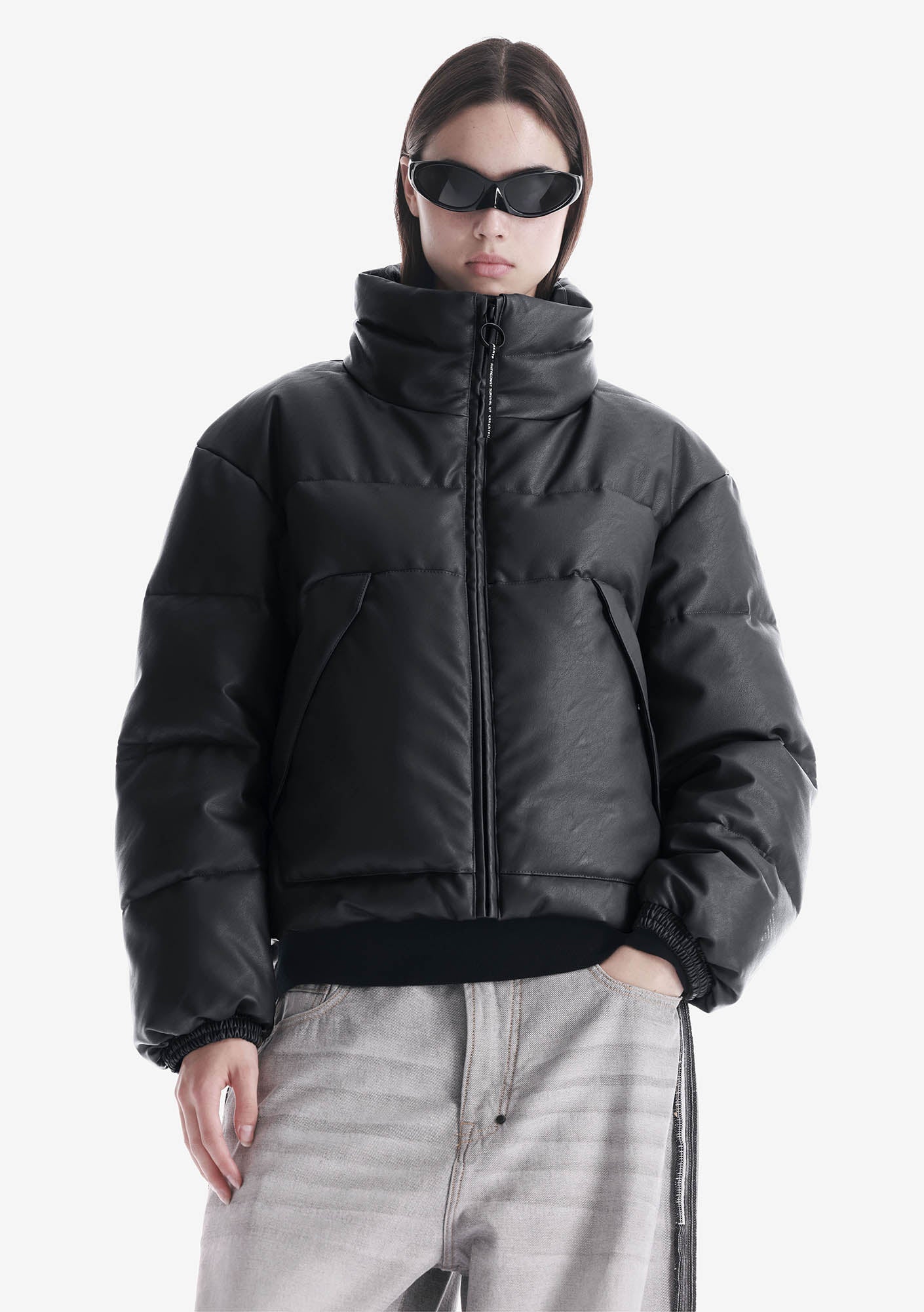NARWARU Faux Leather Puffer Qw543