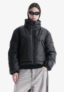 NARWARU Faux Leather Puffer Qw543