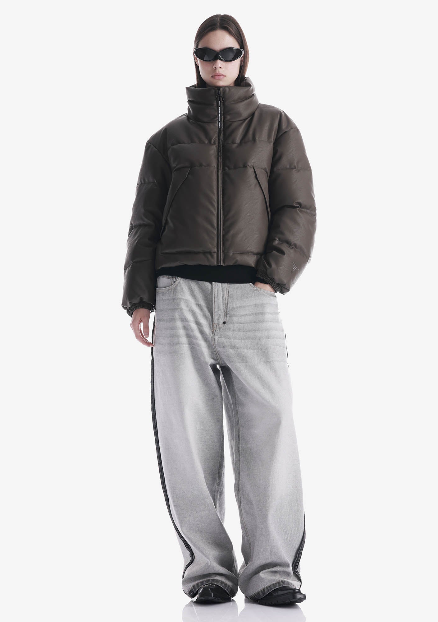 NARWARU Faux Leather Puffer Qw543