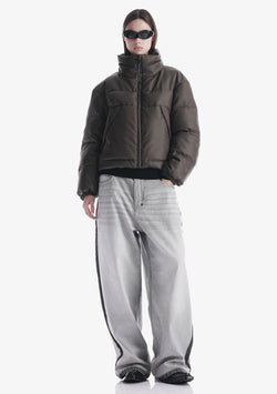 NARWARU Faux Leather Puffer Qw543