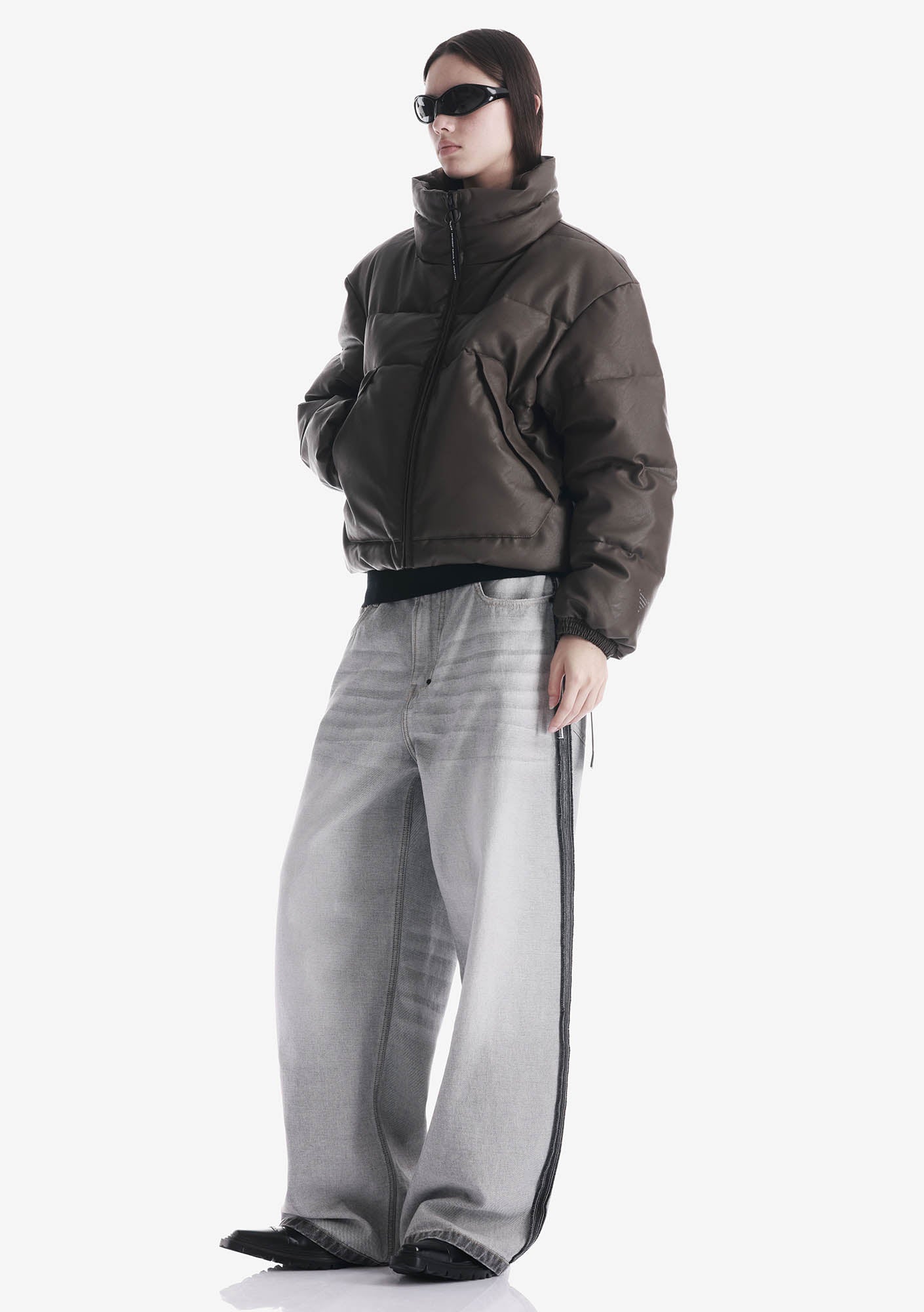 NARWARU Faux Leather Puffer Qw543