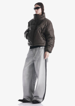 NARWARU Faux Leather Puffer Qw543