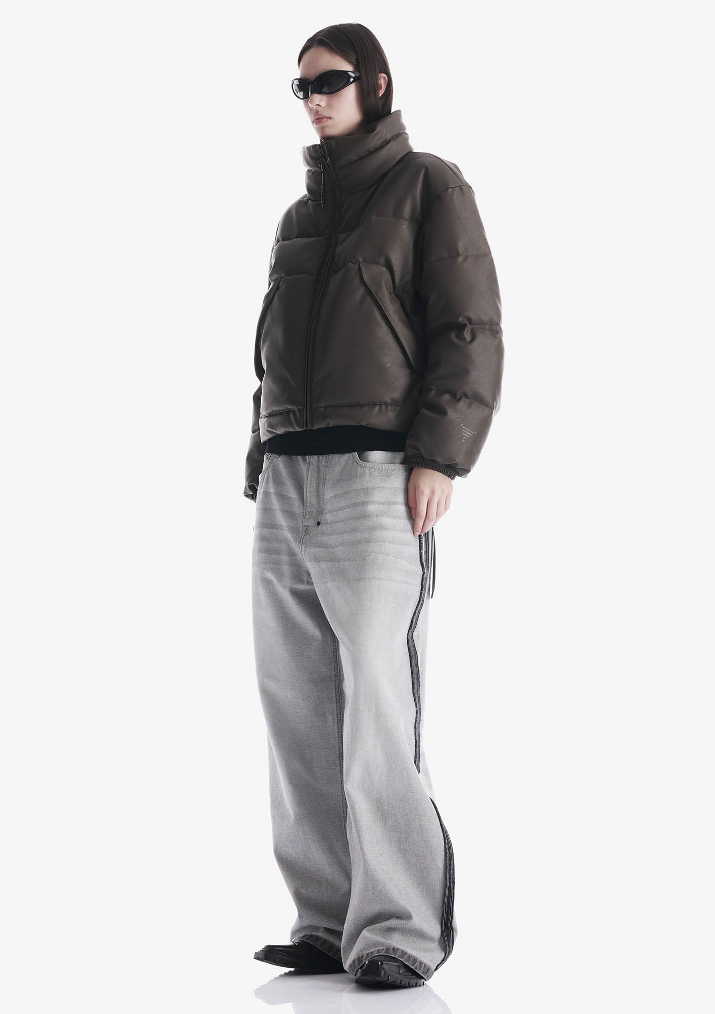 NARWARU Faux Leather Puffer Qw543