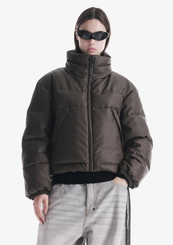 NARWARU Faux Leather Puffer Qw543