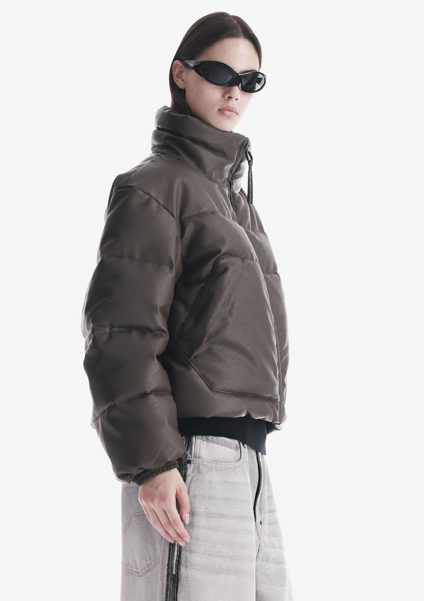 NARWARU Faux Leather Puffer Qw543