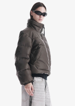 NARWARU Faux Leather Puffer Qw543