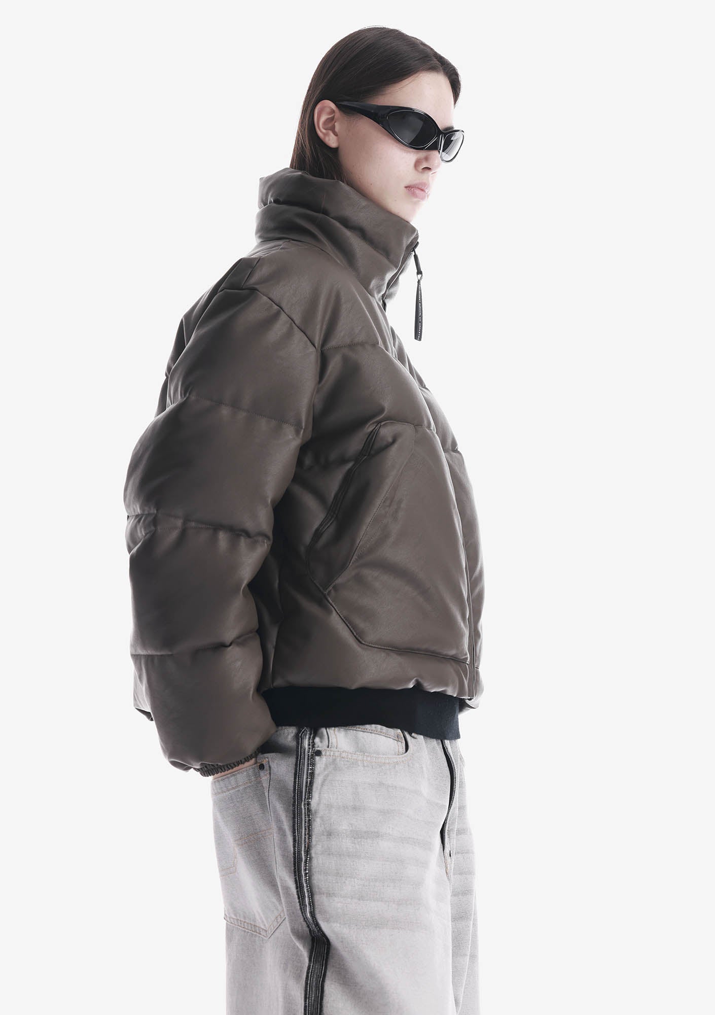 NARWARU Faux Leather Puffer Qw543