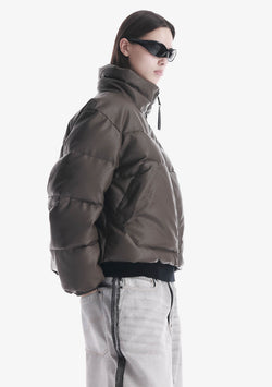 NARWARU Faux Leather Puffer Qw543