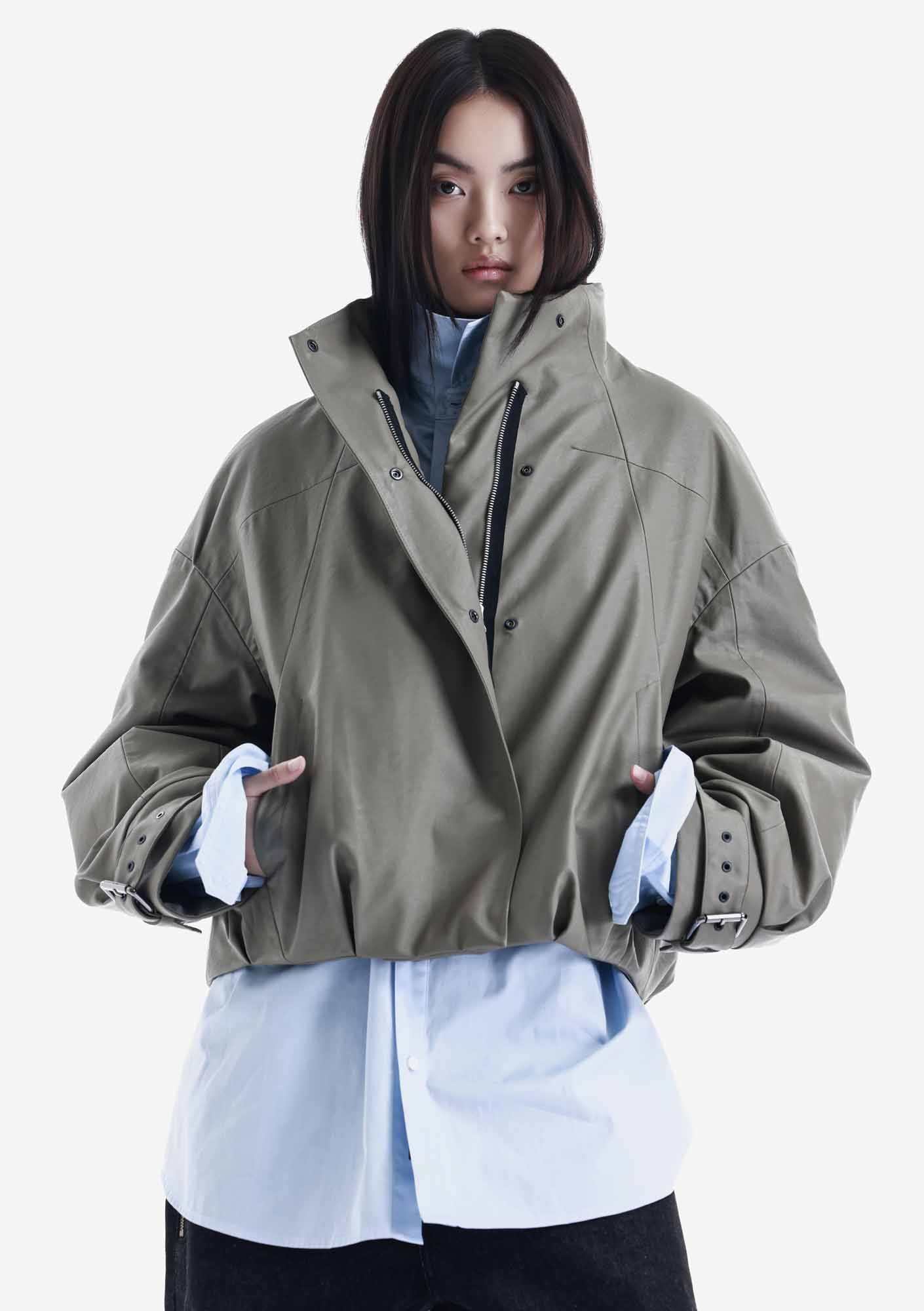 NARWARU Faux Leather Jacket Qw605