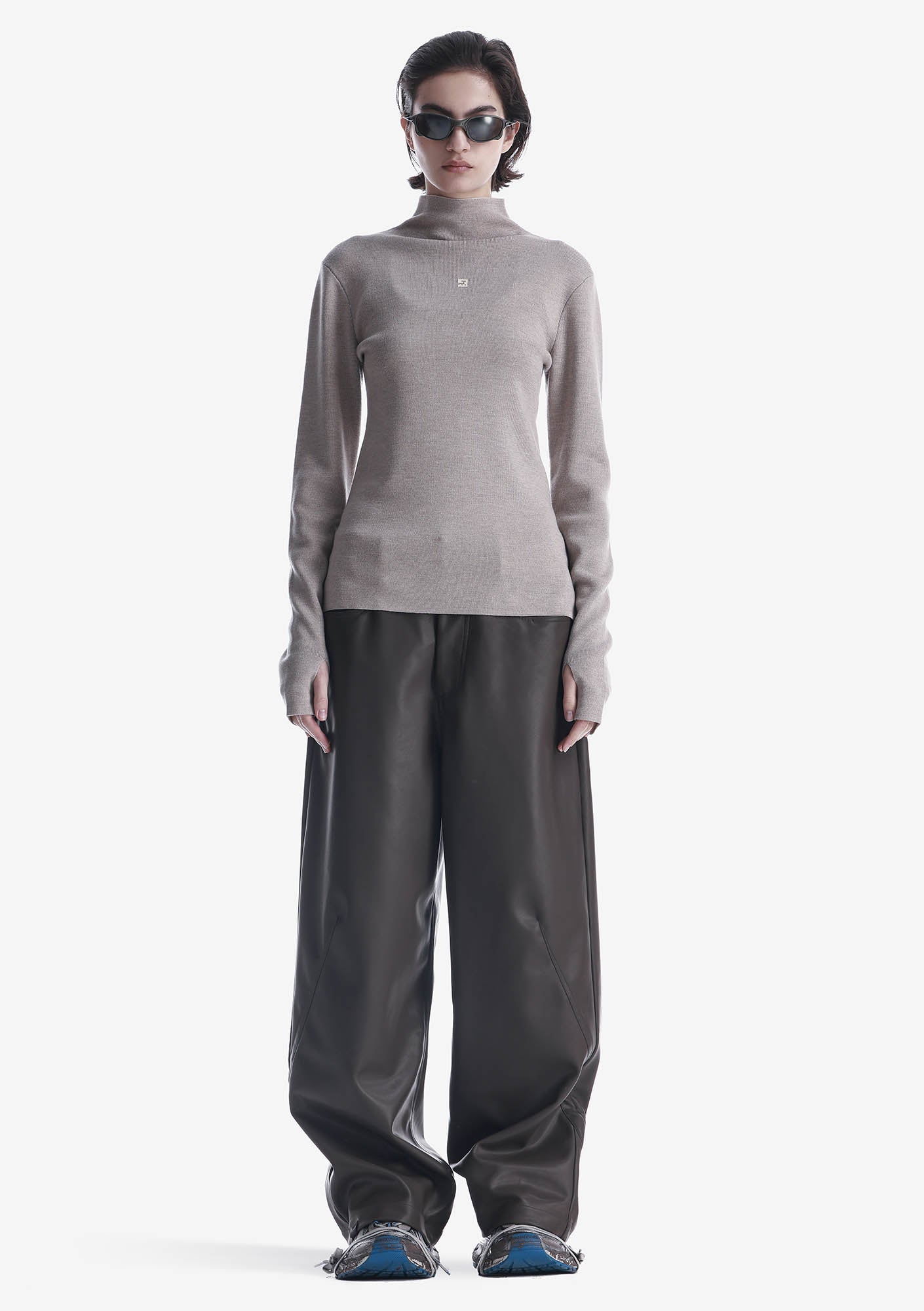 VANT Faux Leather Wide Pants Rw222