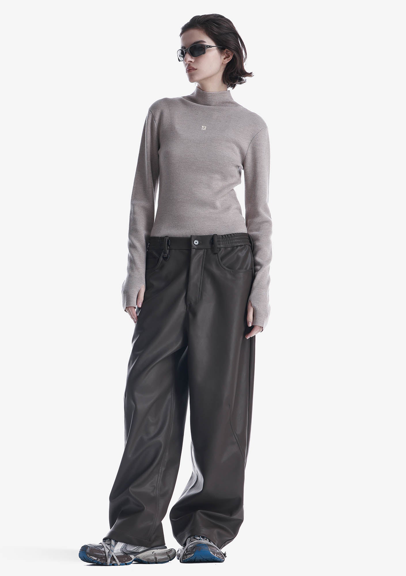VANT Faux Leather Wide Pants Rw222