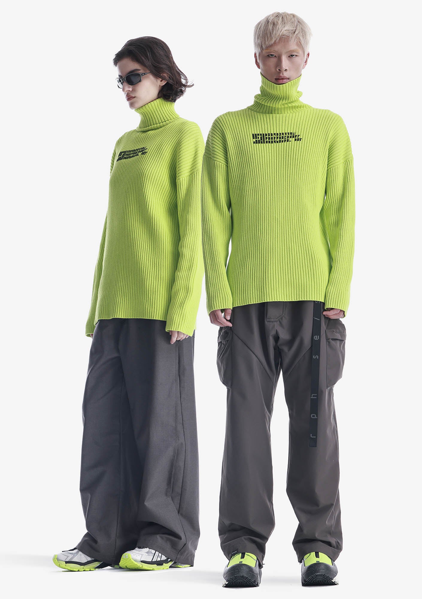 JAXA Baumwoll-Ripp-Rollkragenpullover