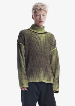 JAXA Dyed Cotton Rib Turtleneck Su45