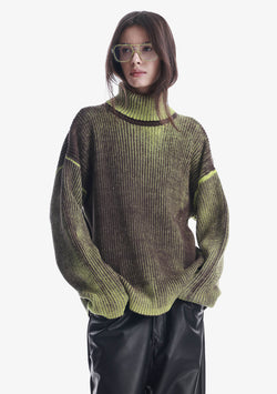 JAXA Dyed Cotton Rib Turtleneck Su45