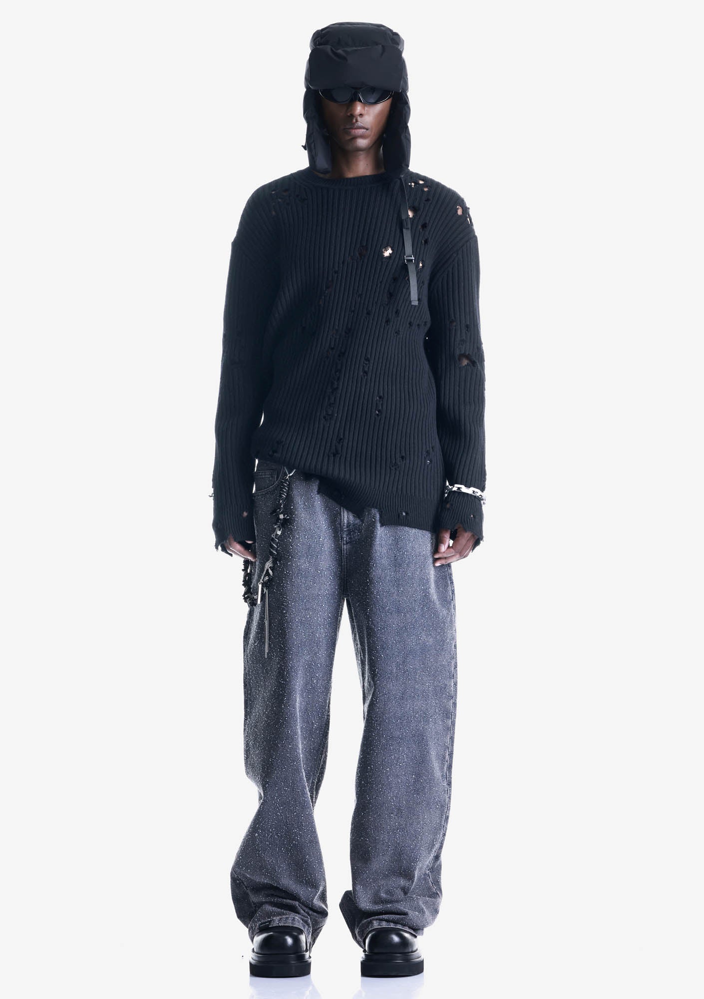 Pull en mérinos effet usé Su48