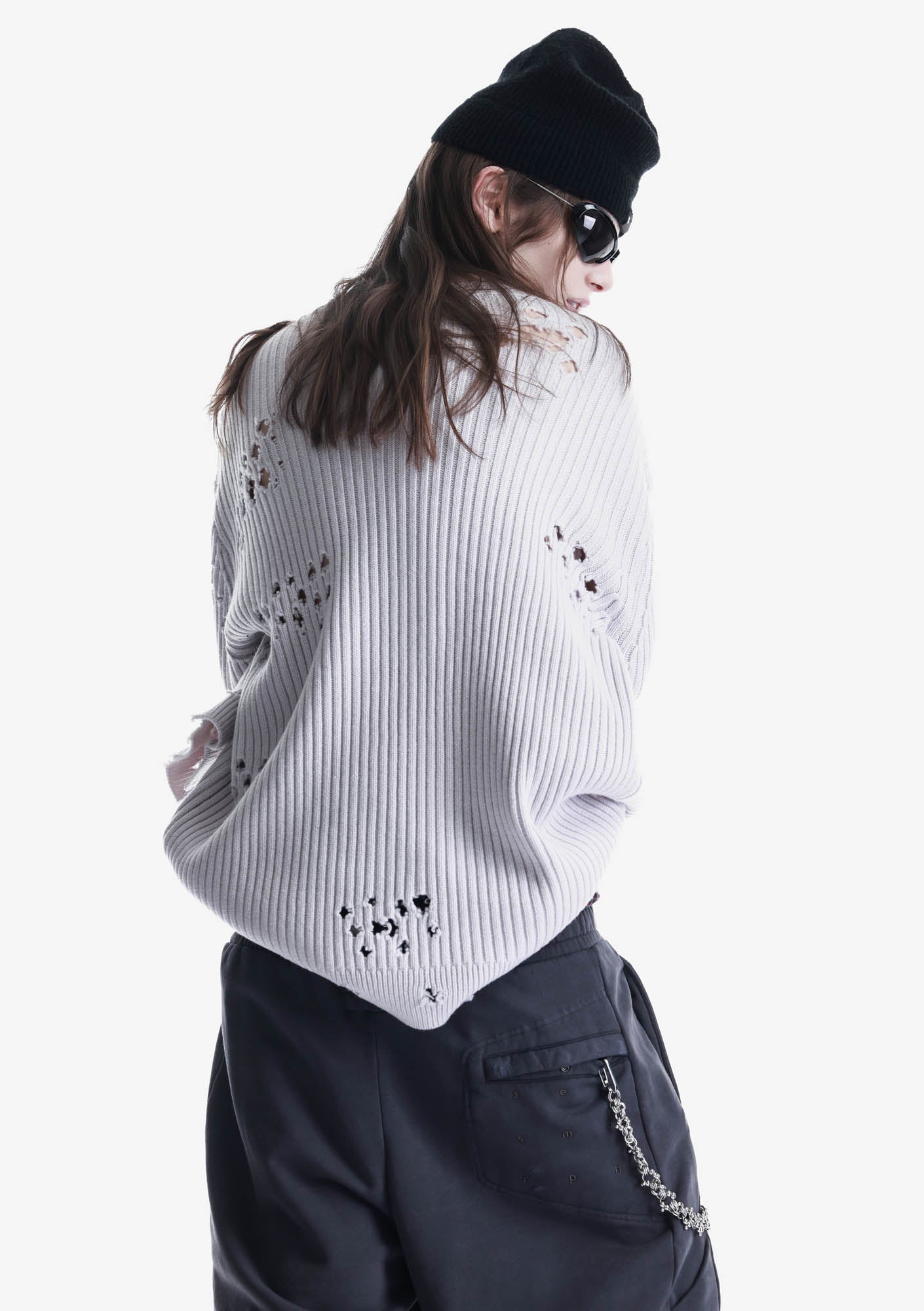 Pull en mérinos effet usé Su48