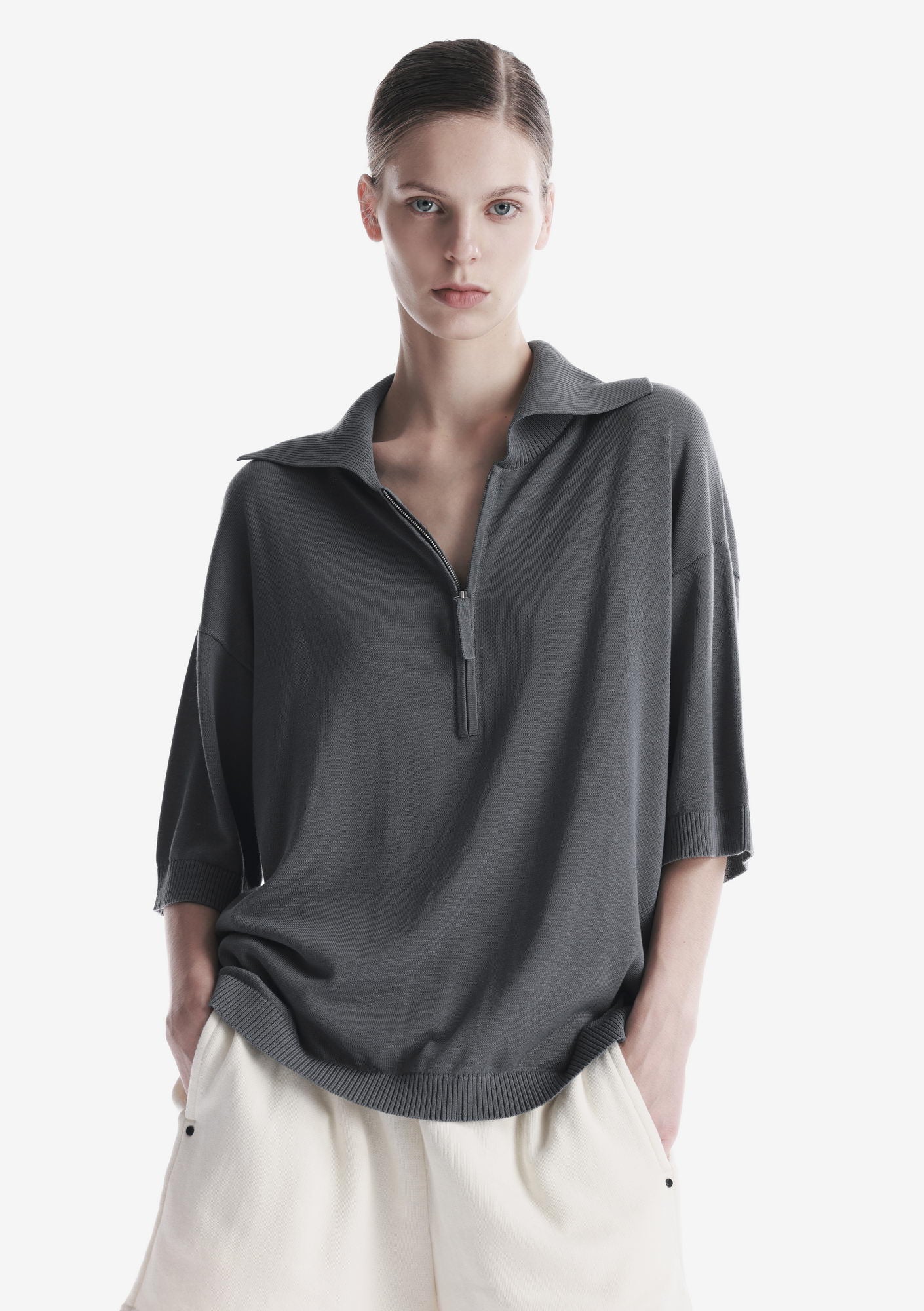 THETA Half-Zippered Polo Shirt