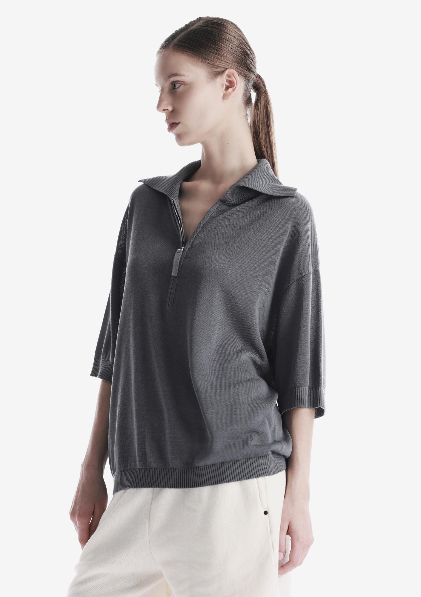 THETA Half-Zippered Polo Shirt Sw45