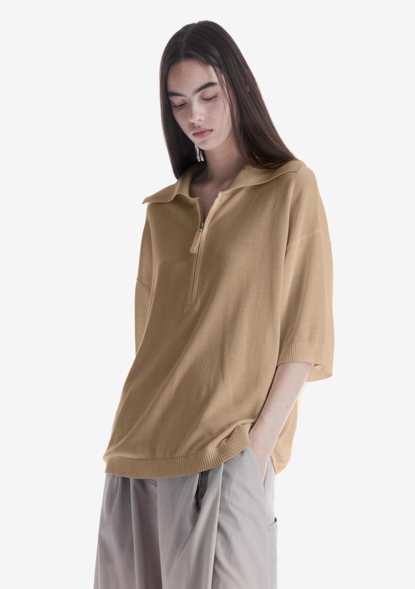 THETA Half-Zippered Polo Shirt Sw45